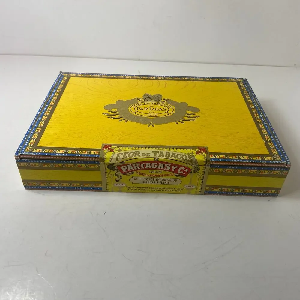 Partagas Cigar Box Only Empty Wood Collectible 10 3/4